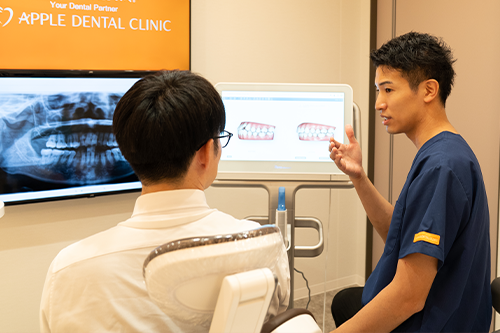 レントゲンで親知らずを確認する歯科医師